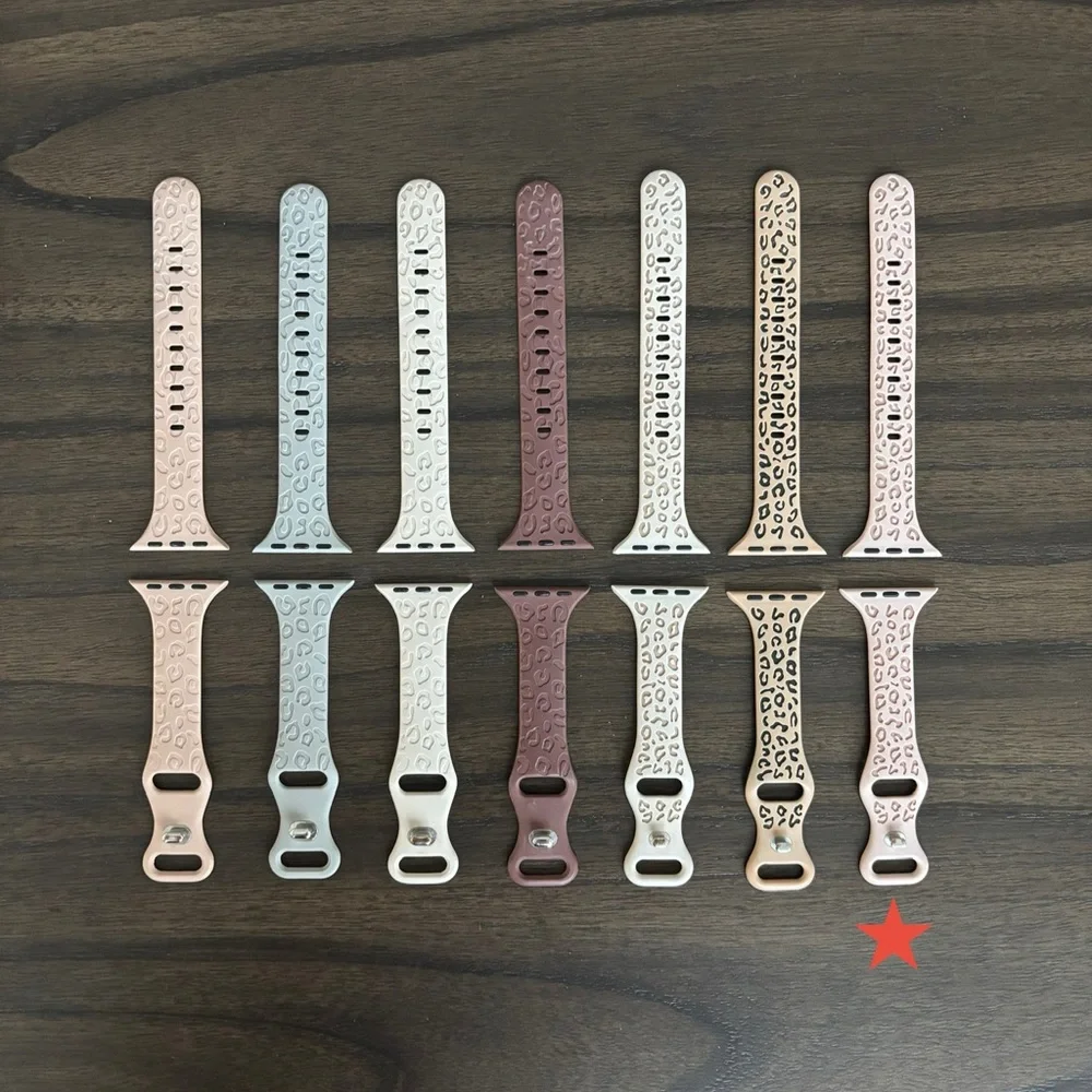 38/40/41 MM light pink with beige (two-toned) Apple Watch silicone band